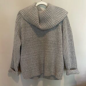 Listicle Gray Cowl Neck Mohair Ribbed Knit Long Sleeve Pullover Sweater Size M